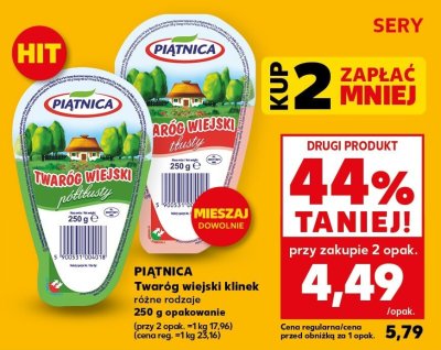 Twaróg wiejski klinek różne rodzaje promocja w Kaufland