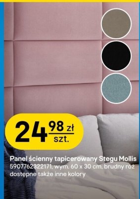 Panel ścienny tapicerowany Stegu Mollis wym. 60 x 30 cm promocja w Castorama