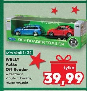 Auto 1:34 off-roader trailer Welly promocja w Kaufland