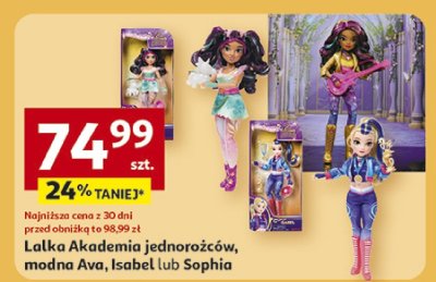 Lalka Akademia jednoróżców, modna Ava, Isabel lub Sophia promocja w Auchan