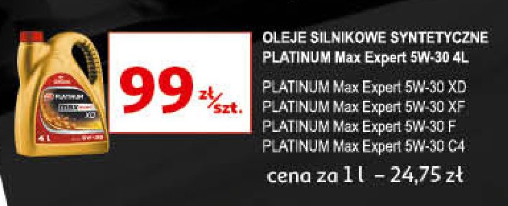 Olej syntetyczny expert c4 5w30 Orlen platinum max promocja