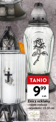 Znicz szklany różne rodzaje 25-30 cm promocja w Intermarche