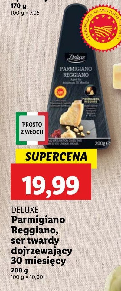 Ser parmigiano reggiano Deluxe promocja w Lidl