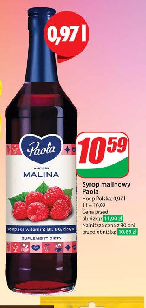 Syrop malina Paola promocja