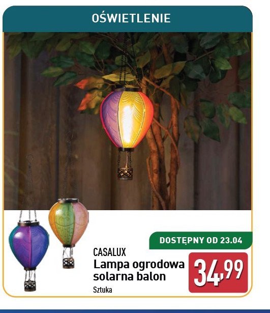 Lampa solarna balon Casalux promocja w Aldi