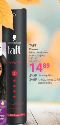 Lakier TAFT Power do włosów wzmacniający promocja w Hebe