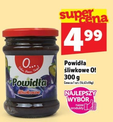 Powidła śliwkowe O! 300 g promocja w TOPAZ