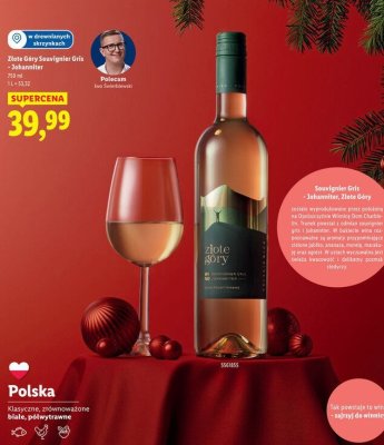 Wino Złote Góry Sauvignier Gris 750 ml promocja w Lidl