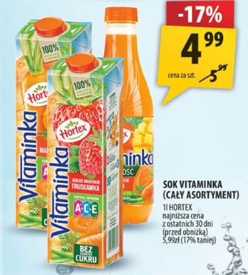 Sok Vitaminka (cały asortyment) Hortex promocja w Arhelan