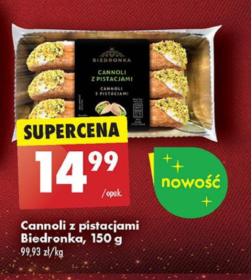 Cannoli z pistacjami Biedronka promocja w Biedronka