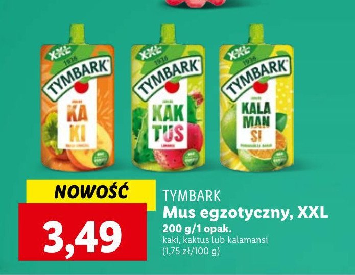 Mus jabłko-gruszka-banan-kaki TYMBARK ENERGY VIBES promocja