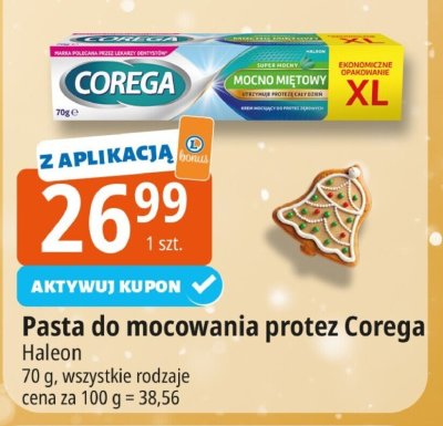 Pasta do mocowania protez Corega Haleon promocja w Leclerc