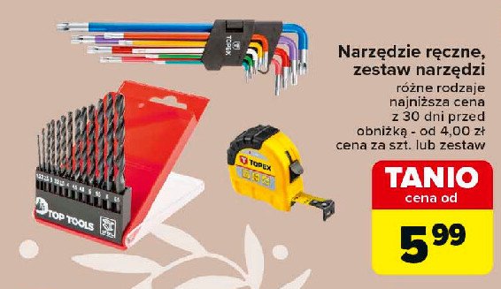 Wiertła do metalu hss Top tools promocja w Carrefour