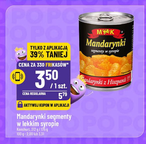 Mandarynki z hiszpanii w lekkim syropie M&k promocja w POLOmarket