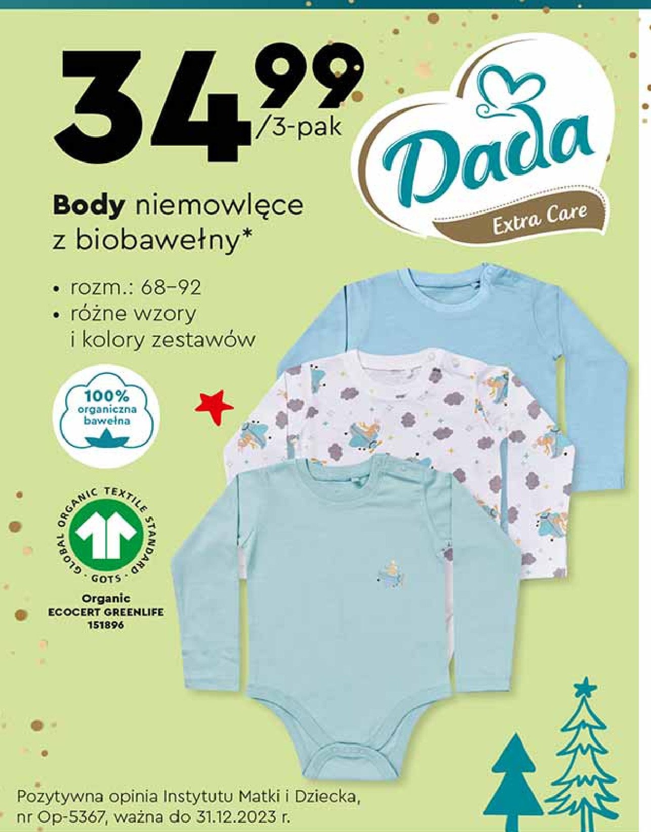 Body niemowlęce 68-92 Dada extra care promocja