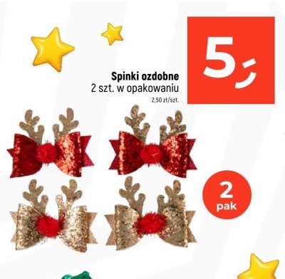 Spinki ozdobne 2 szt. w opakowaniu promocja w Dealz