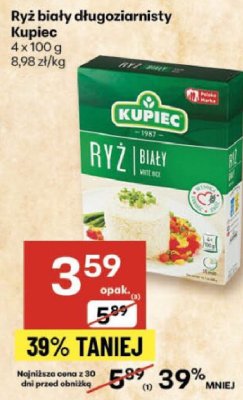 Ryż biały długoziarnisty Kupiec promocja w Delikatesy Centrum