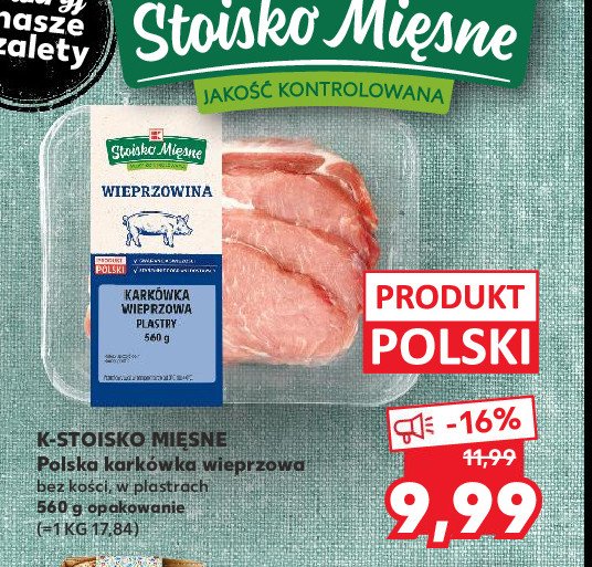Karkówka wieprzowa bez kości w plastrach