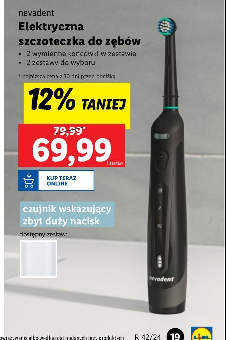 Szczoteczka do zębów elektryczna czarna Nevadent promocja