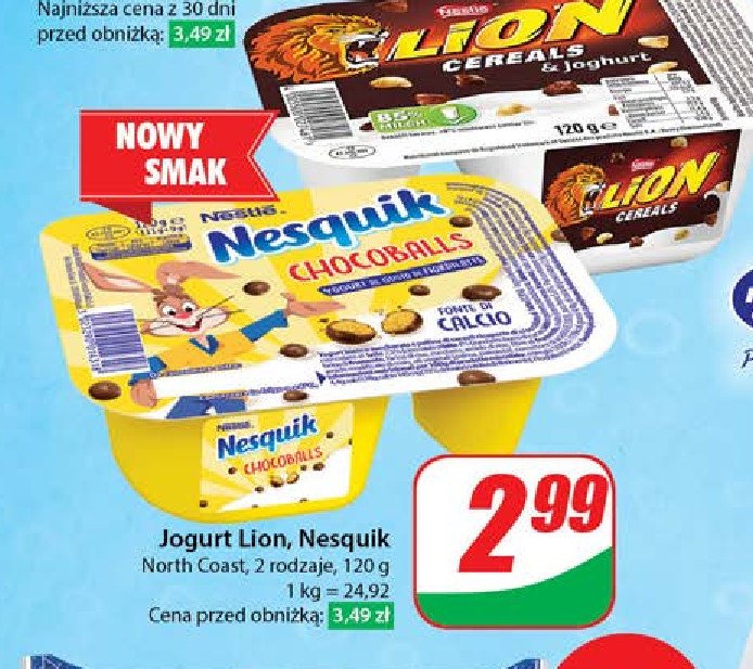 Jogurt Nesquik promocja w Dino