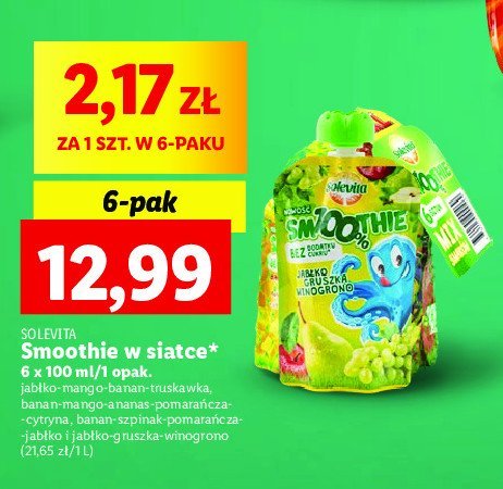Smoothie banan-szpinak-pomarańcza-jabłko Solevita promocja