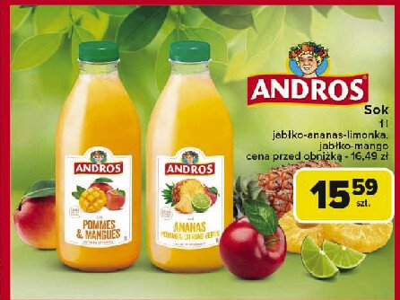 Sok jabłko-mango Andros promocja w Carrefour