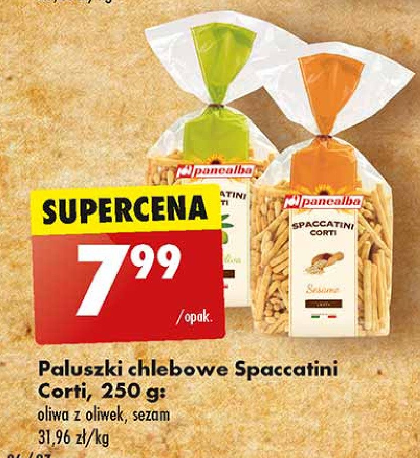 Paluszki grissini z oliwą Spaccatini promocja w Biedronka