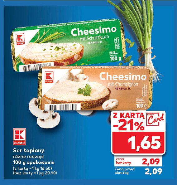 Serek ze szczypiorkiem K-classic cheesimo promocja w Kaufland