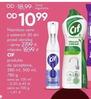 Spray Cif do sprzątania różne rodzaje 280 ml, 500 ml, 780 g promocja w Super-Pharm