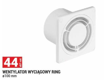 Wentylator wyciągowy RING ø100 mm promocja w Merkury Market