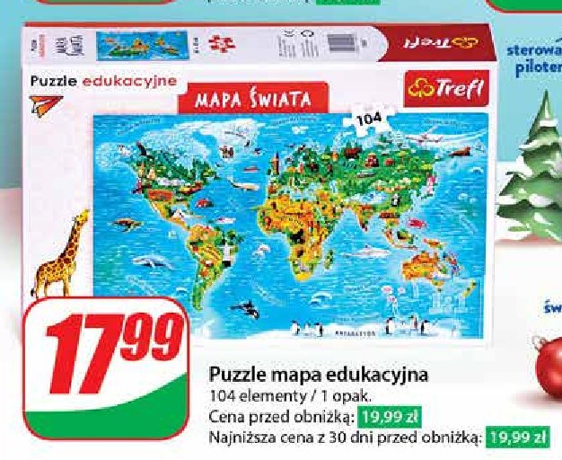 Puzzle mapa edukacyjna 104 el. Trefl promocja