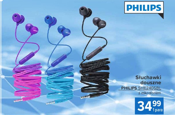Słuchawki dokanałowe she2405pp róż Philips promocja