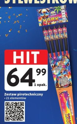 Zestaw pirotechniczny 21 elementów promocja w Intermarche