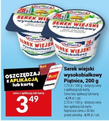 Serek wiejski wysokobiałkowy Piątnica promocja w Twój Market