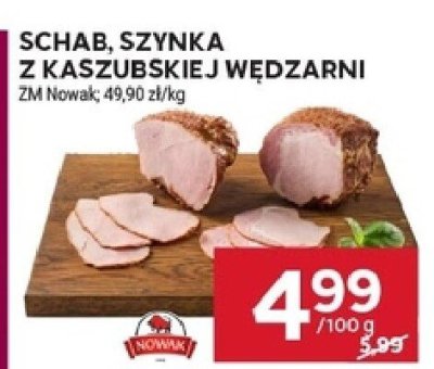 Schab, szynka z kaszubskiej wędżarni ZM Nowak promocja w Stokrotka