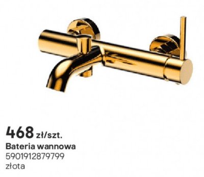 Bateria wannowa Riva złota promocja w Castorama