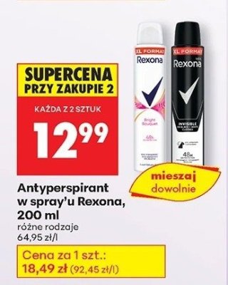 Antyperspirant w sprayu Rexona 150 ml różne rodzaje promocja w Biedronka
