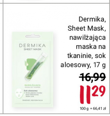 Maska na tkaninie nawilżająca Dermika sheet mask promocja