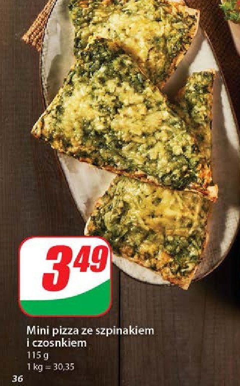 Mini pizza ze szpinakiem i czosnkiem promocja