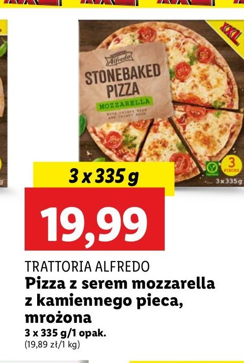 Pizza mozzarella Trattoria alfredo promocja w Lidl