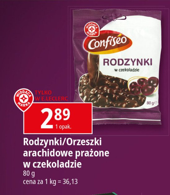 Rodzynki w czekoladzie Wiodąca marka confiseo promocja