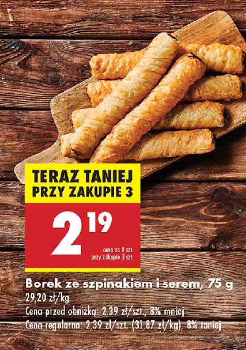 Borek ze szpinakiem i serem promocja