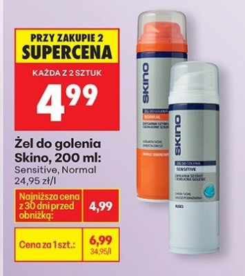 Żel do golenia Skino, 200 ml: Sensitive, Normal promocja w Biedronka