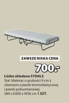 Łóżko składane SYDALS promocja w Jysk