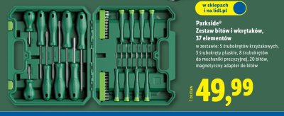 Zestaw bitów i wkrętaków, 37 elementów promocja w Lidl