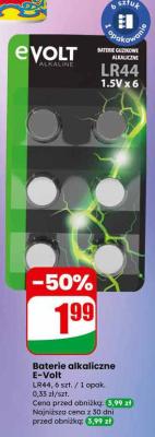 Baterie alkaliczne E-Volt LR44 promocja w Dino