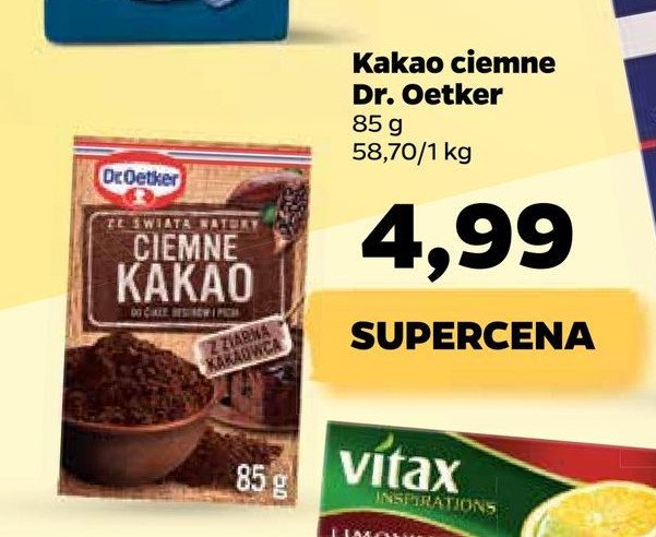 Ciemne kakao Dr. oetker ze świata natury promocja