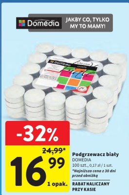 Podgrzewacz biały 100 szt. Domedia promocja w Intermarche