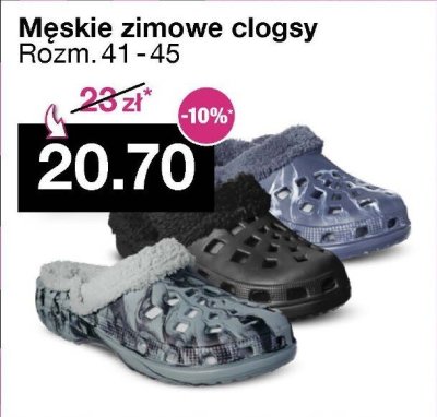 Męskie zimowe clogsy promocja w Woolworth