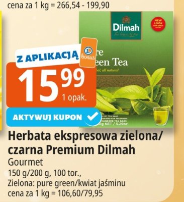 Herbata ekspresowa zielona/czarna Premium Dilmah Gourmet promocja w Leclerc